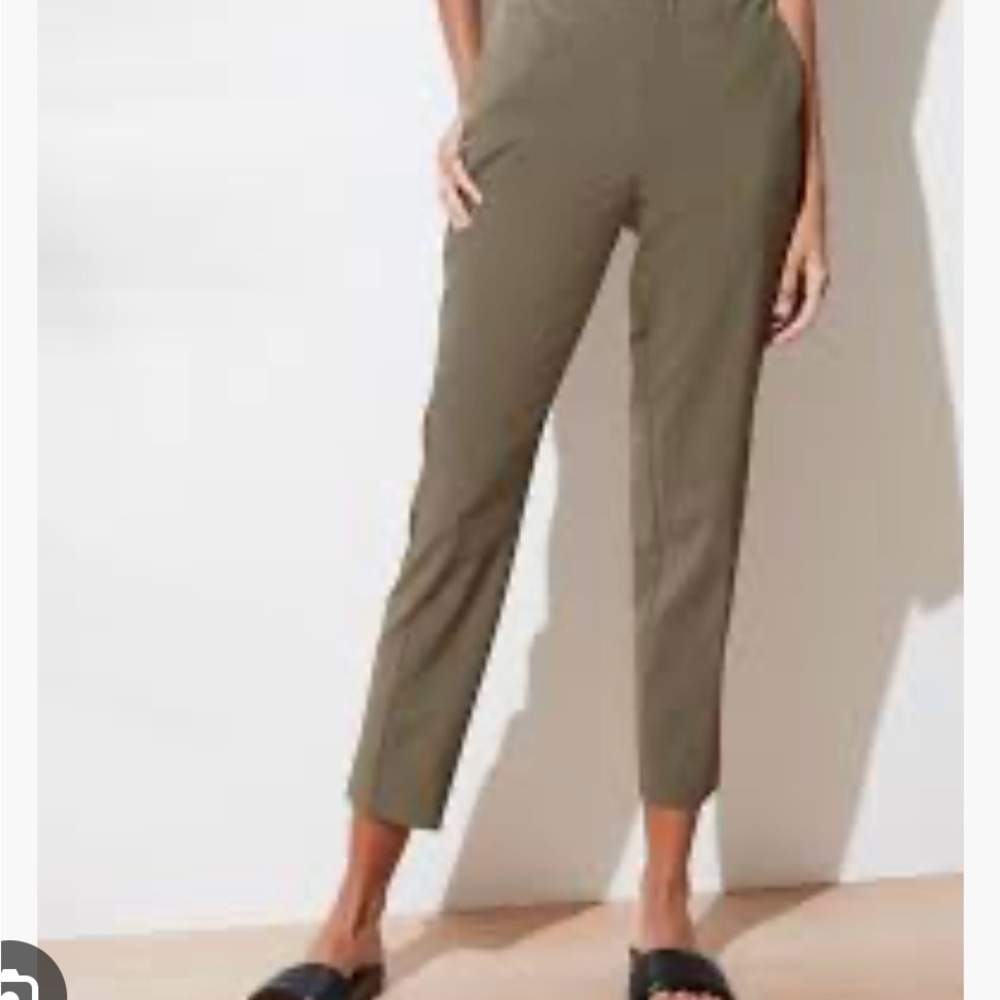 Banana Republic Factory Airstretch Olive Ankle Pants